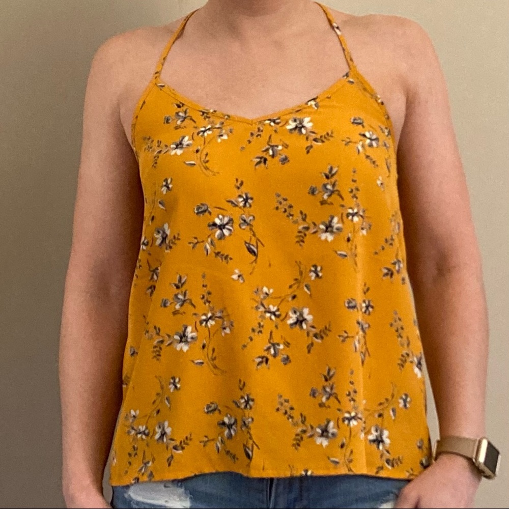 Yellow floral cami top